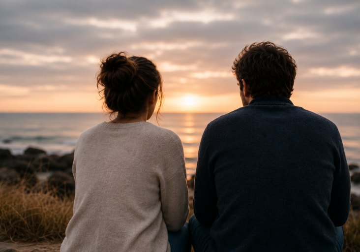 couple and sea